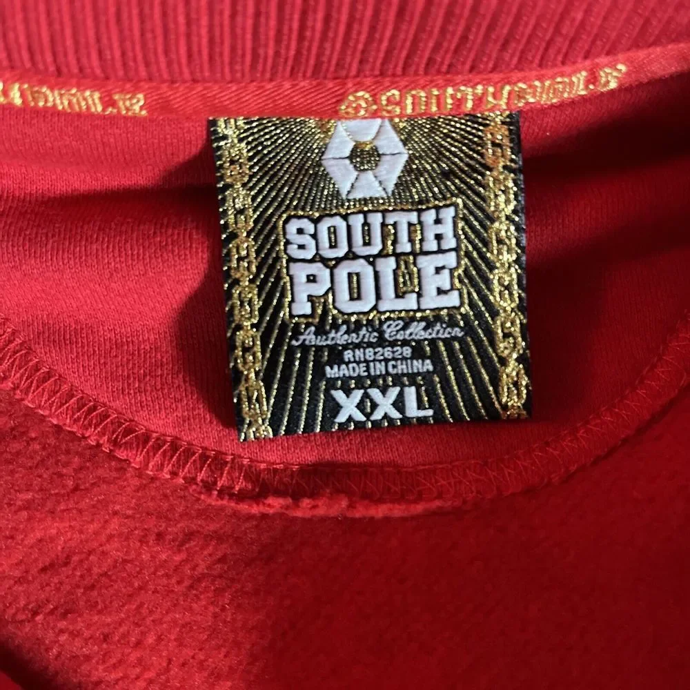 Vtg Southpole Men's XXL Track Jacket Full Zip Embroidered Y2K Hip Hop Red Gold**